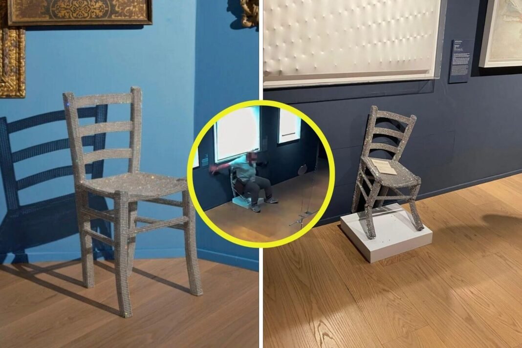 Posan para una foto, rompen una silla de cristales Swarovski inspirada en Van Gogh y valorada en miles de euros, y huyen sin avisar: la escena que indignó a un museo en Italia
